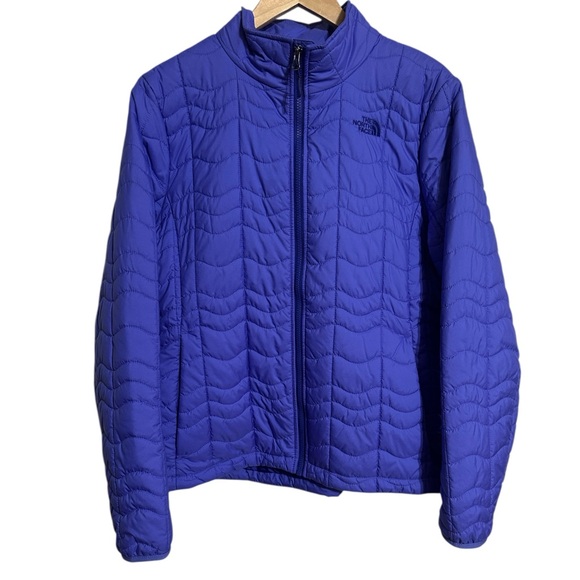 The North Face Lapis Blue Thermoball Jacket Lightweight Full Zipper Puffer Coat - Picture 3 of 11